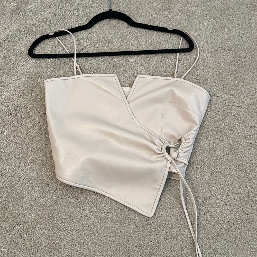 Nanushka Cropped Beige Top